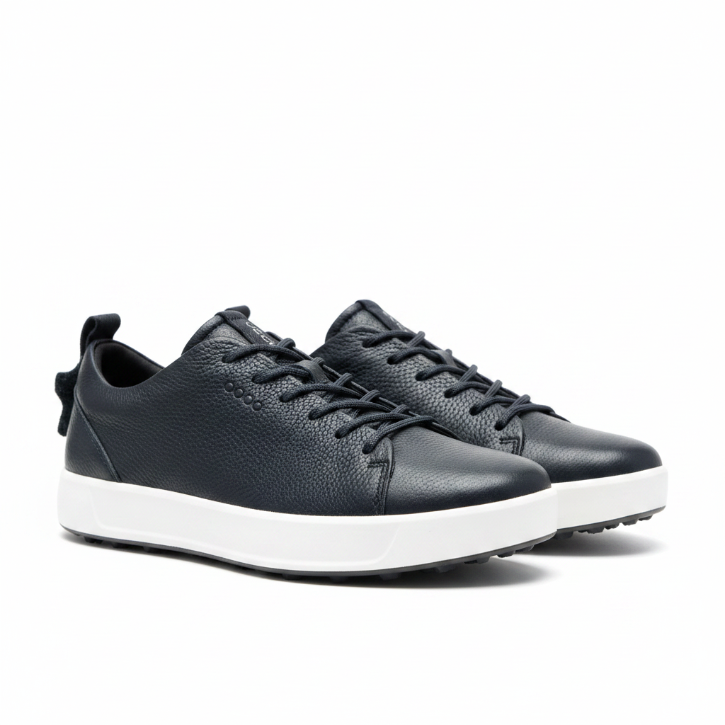 Navy Blue Pebbled Leather Low-Top Sneaker