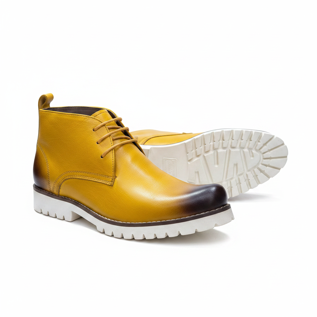 Yellow Leather Chukka Boot