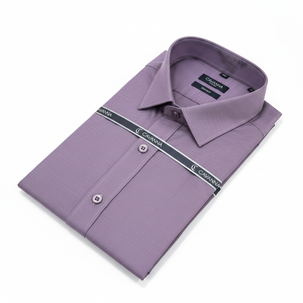 Cavanna Premium Men's Mauve Purple Short Sleeve Shirt