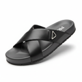 Prada Men's Black Cross-Strap Slide Sandals