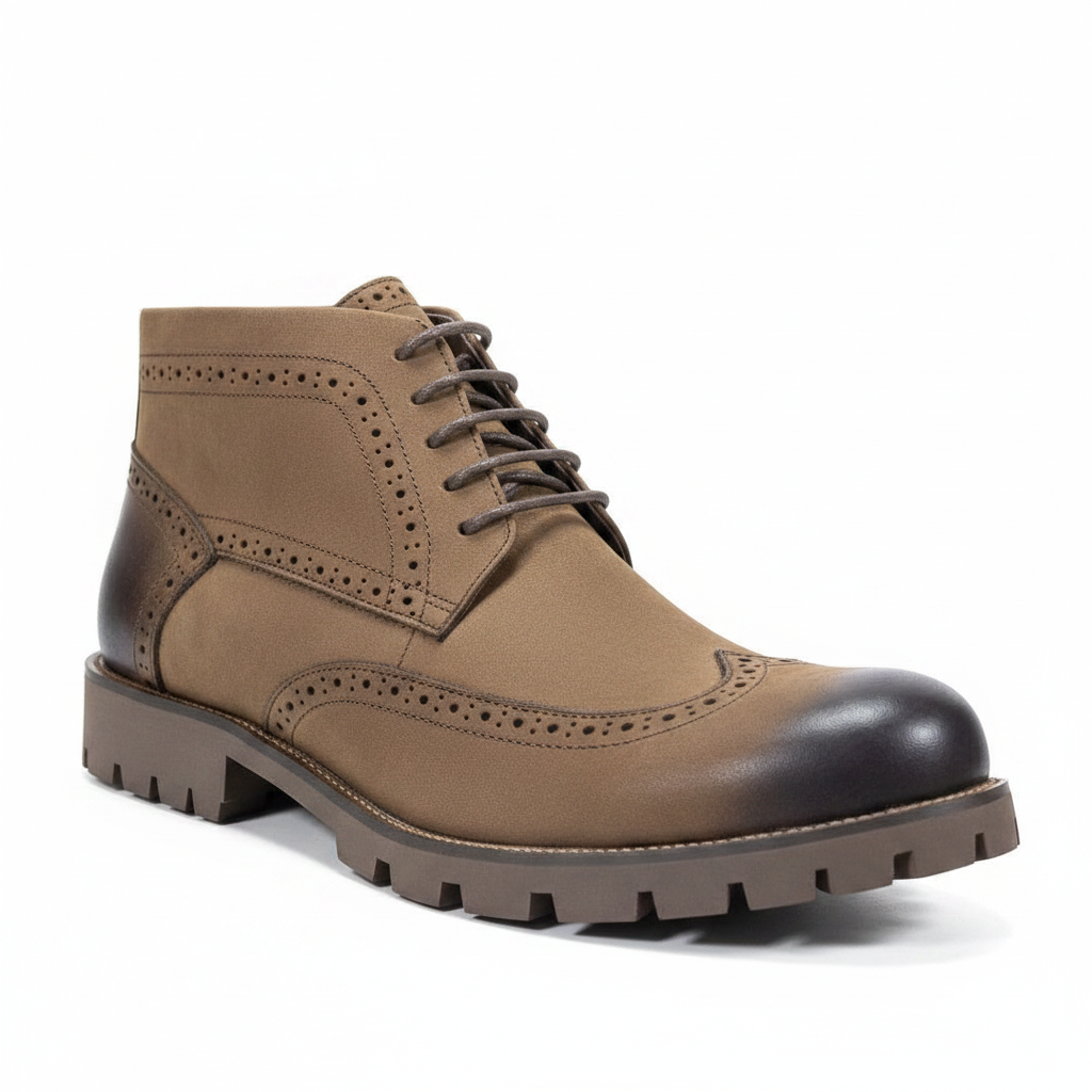 Brown Suede Brogue Chukka Boot