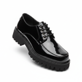 Black Patent Leather Chunky Lug Derby Shoe