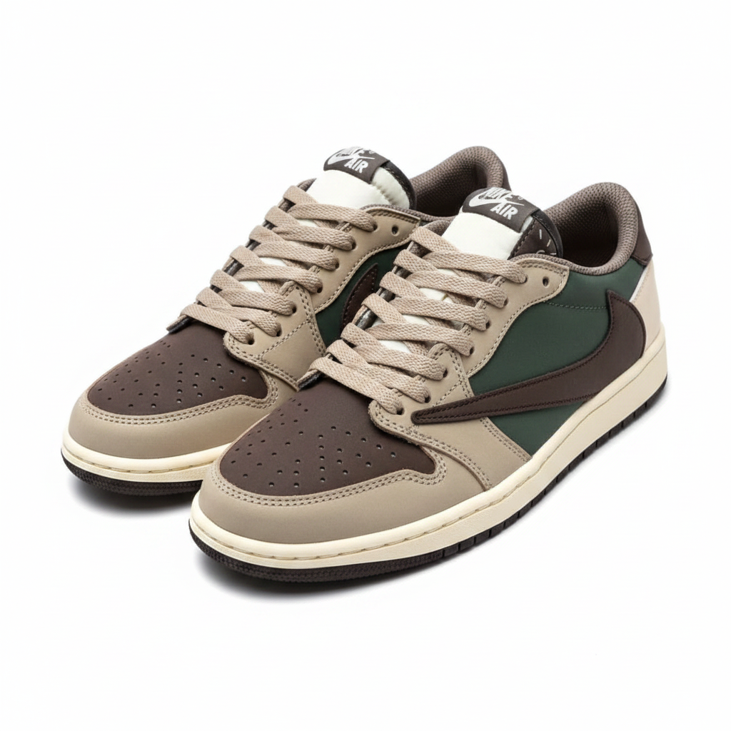 Air Jordan 1 Low – Taupe/Chocolate/Forest Green