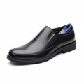 Franco Banetti Men's Black Leather Slip-On Loafer