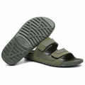 Men's Olive Green Double Velcro Strap Slide Sandals