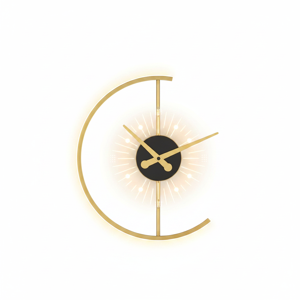 Crescent Moon LED Wall Clock