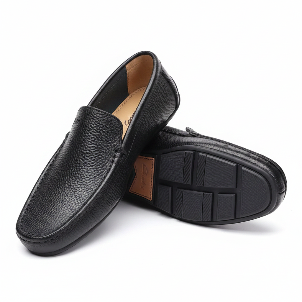 Men's Black Pebbled Leather Slip-On Loafer