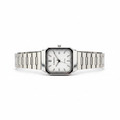 Casio Men's Rectangular Silver Watch White Dial WR 10M