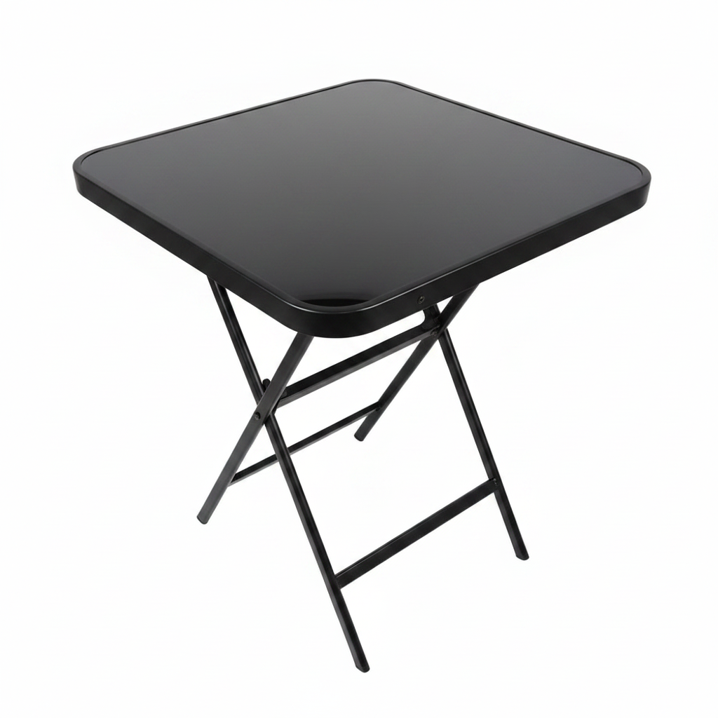 Black Glass Top Side Table