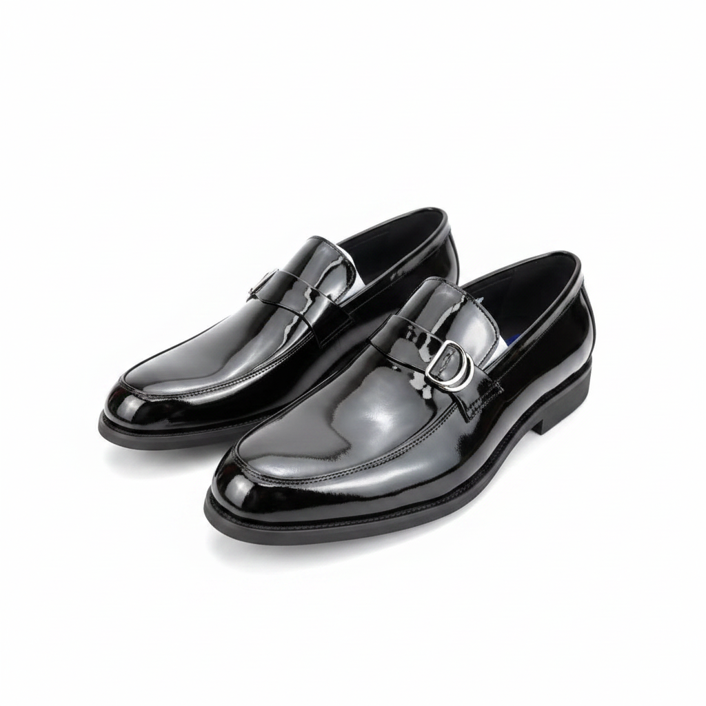 Franco Banetti Patent Leather Buckle Loafers