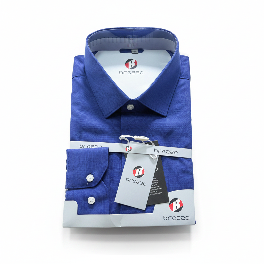 Men's Royal Blue Formal Dress Shirt – Brezzo