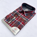 Ferrando Collection Red Tartan Plaid Check Long Sleeve Shirt