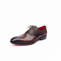 Dark Brown Woven Texture Oxford Dress Shoes with Red Sole