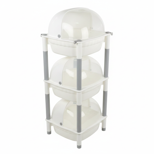 Baby Storage Rack with Bathtub - White Background