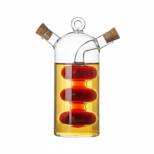 2-in-1 Dual Chamber Glass Oil & Vinegar Dispenser Bottle