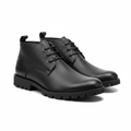 All-Black Pebbled Leather Chukka Boot