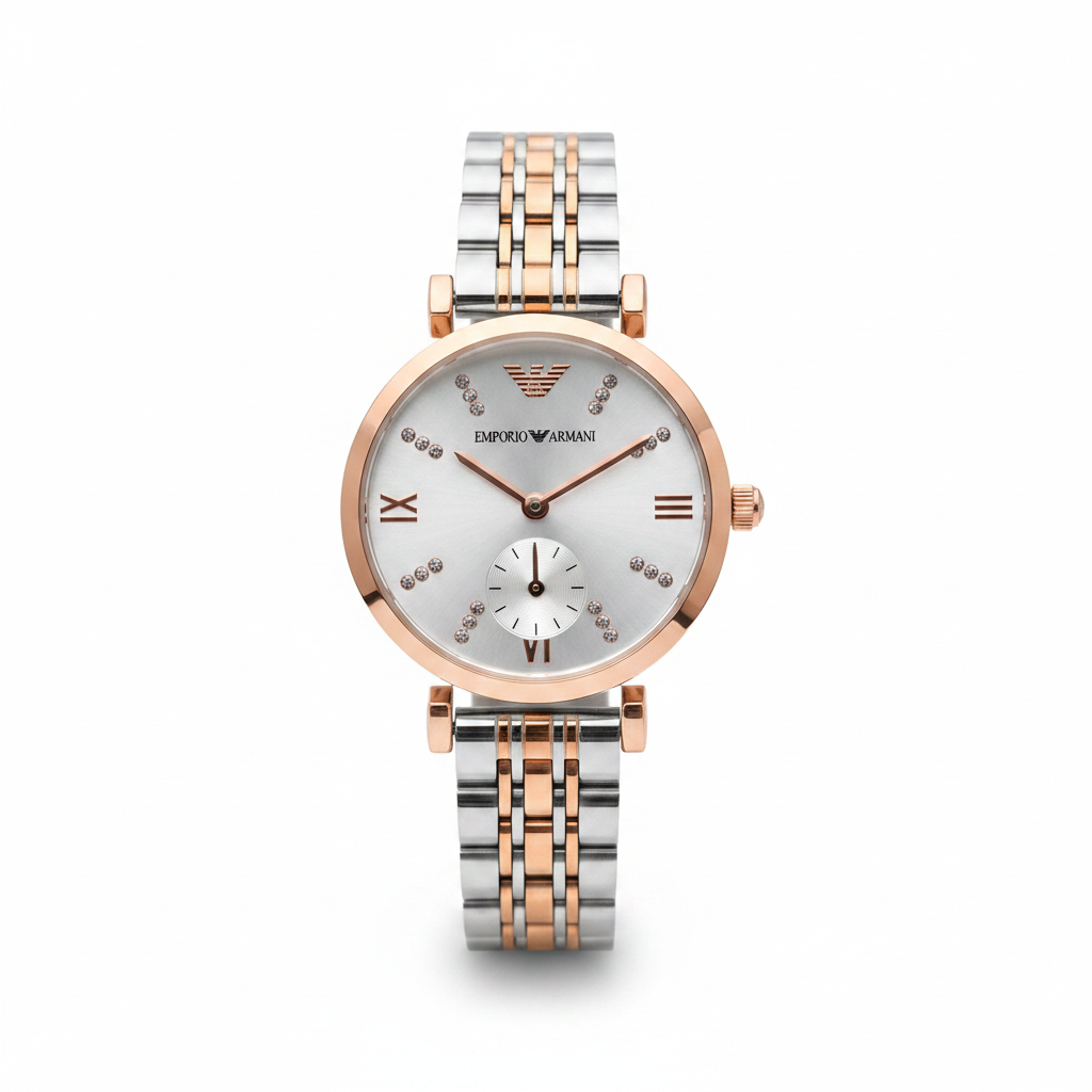 Emporio Armani Women's Watch – Two-Tone Rose Gold & Silver