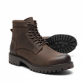 Dark Brown Leather Lace-Up Boot
