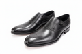 Black Leather Single Monk Strap Brogue Dress Shoes