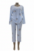 Ladies Baby Blue Teddy Bear Pajama Set
