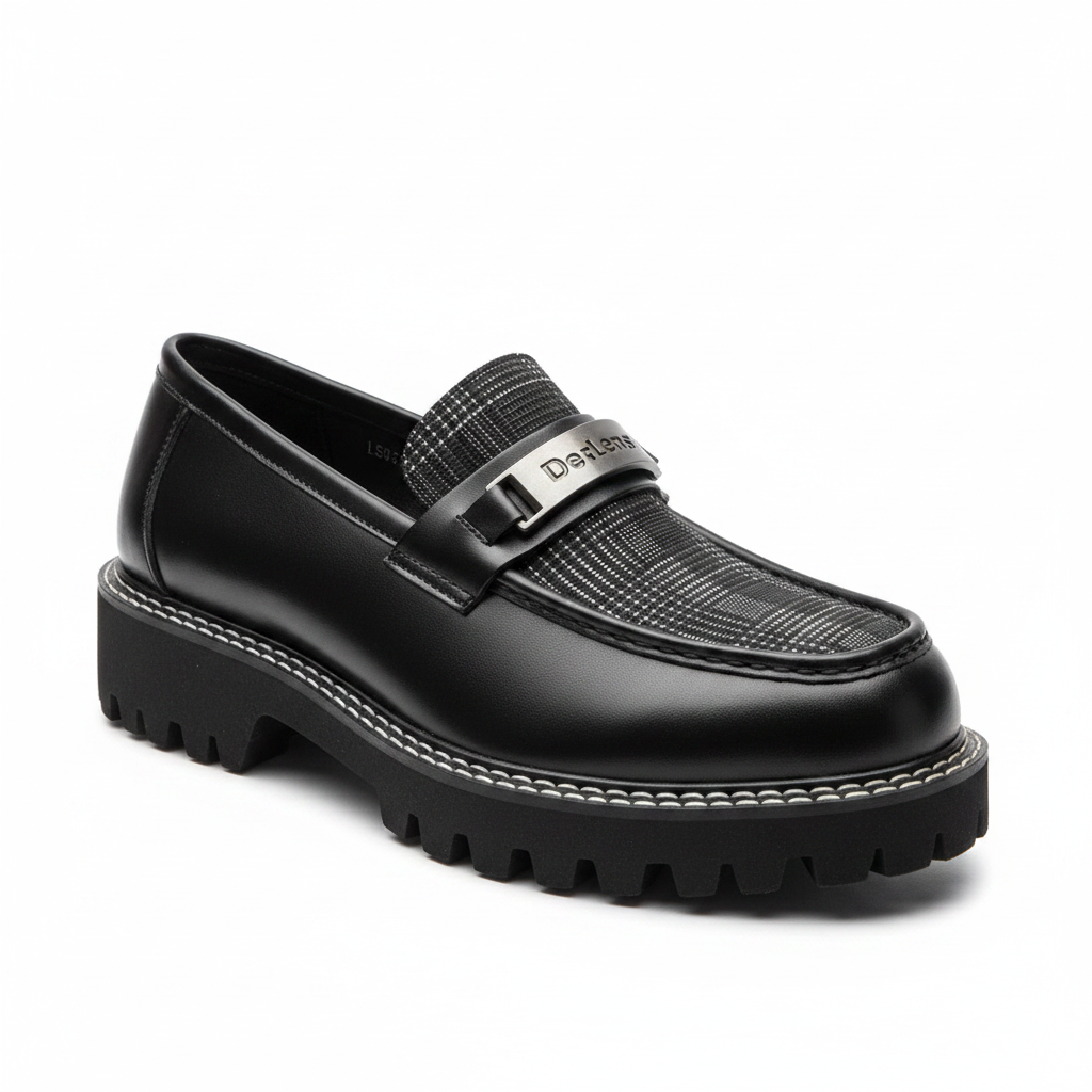 Black Leather Chunky Bit Loafer