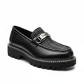 Black Leather Chunky Bit Loafer