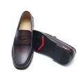 Men's Burgundy Brown Leather Penny Loafer