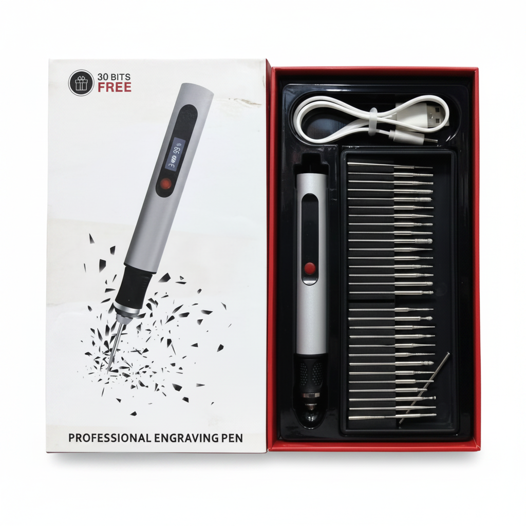 Rechargeable Professional Engraving Pen - 30 Bits