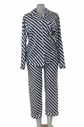 Ladies Striped Pajama Set – Black & White