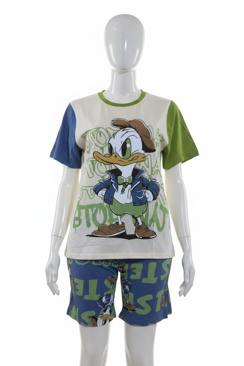 Ladies Cartoon Duck Loungewear Set