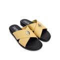 Dior Yellow Leather Crossband Slide Sandals