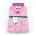 Pure Linen Pink Long Sleeve Button-Down Shirt