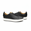 Black Pebbled Leather Low-Top Sneaker