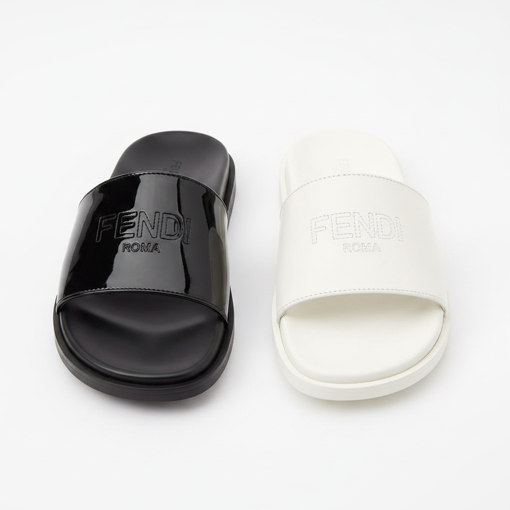 Fendi Roma Single Strap Slide Sandals