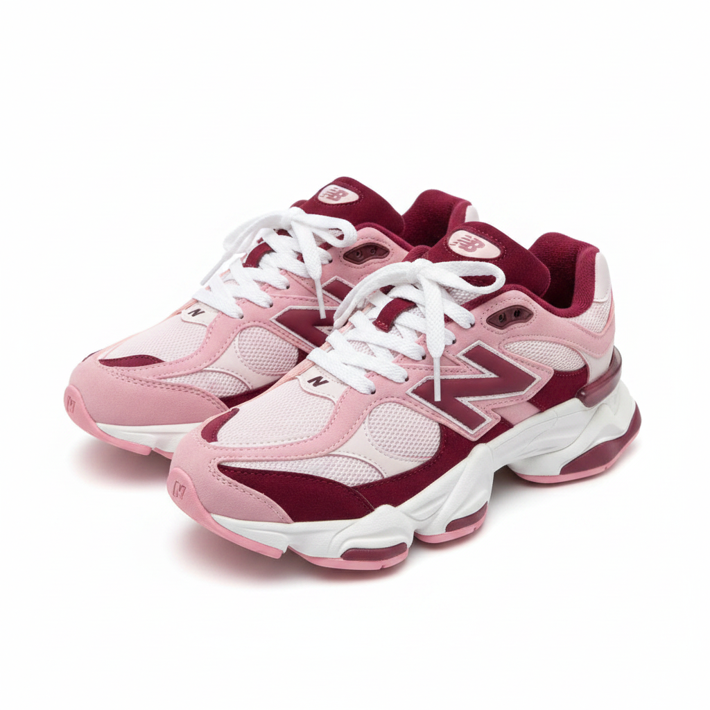 New Balance 9060 Sneakers – Pink & Burgundy