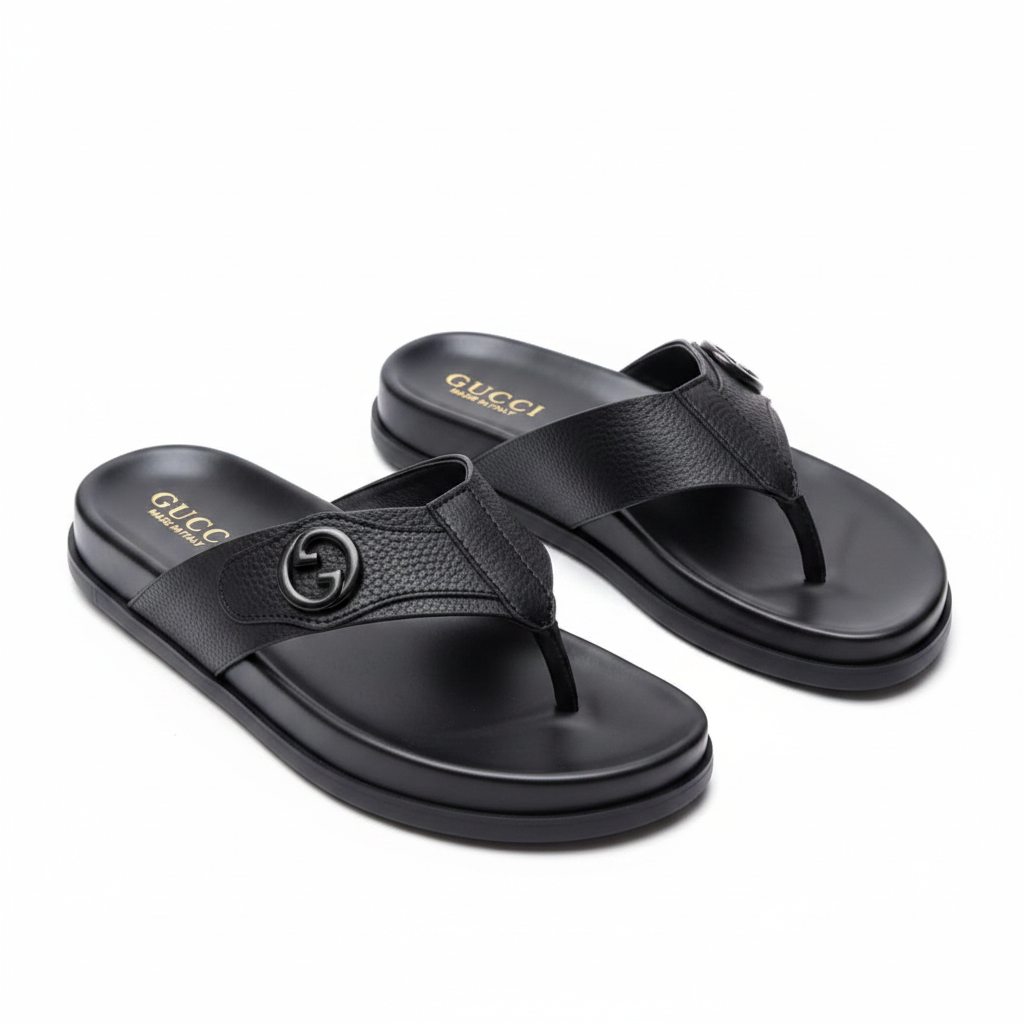 Gucci GG Leather Thong Sandals