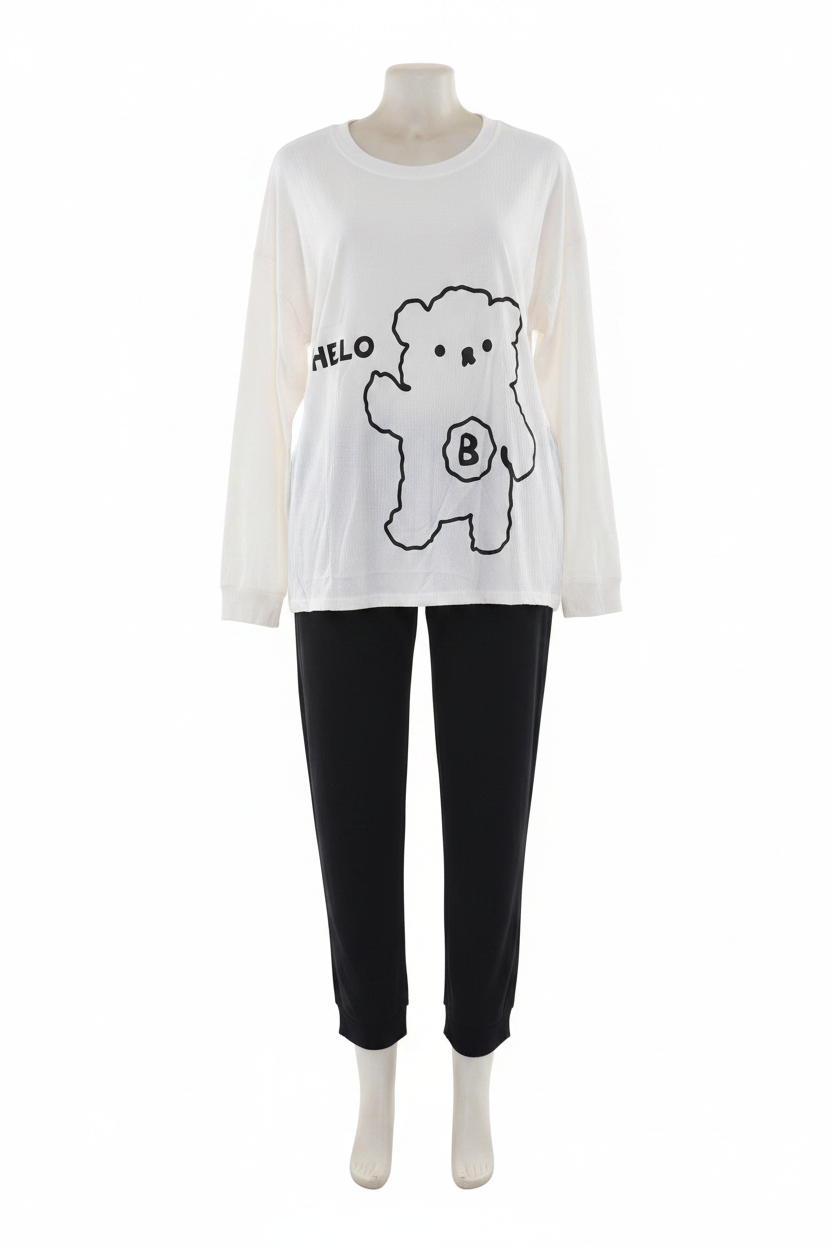 Ladies Hello Bear Loungewear Set