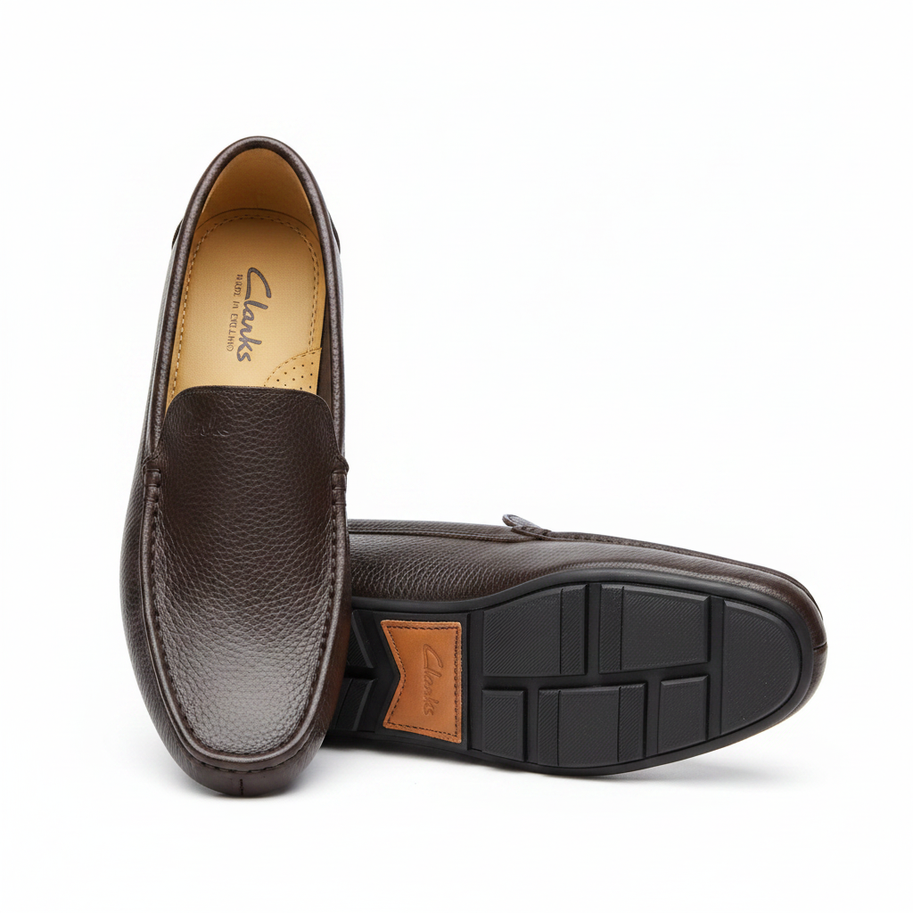 Men's Dark Brown Pebbled Leather Slip-On Loafer
