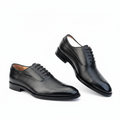 Black Pebbled Grain Whole-Cut Oxford Dress Shoes