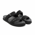 Ferragamo Men's Black Double Strap Slide Sandals