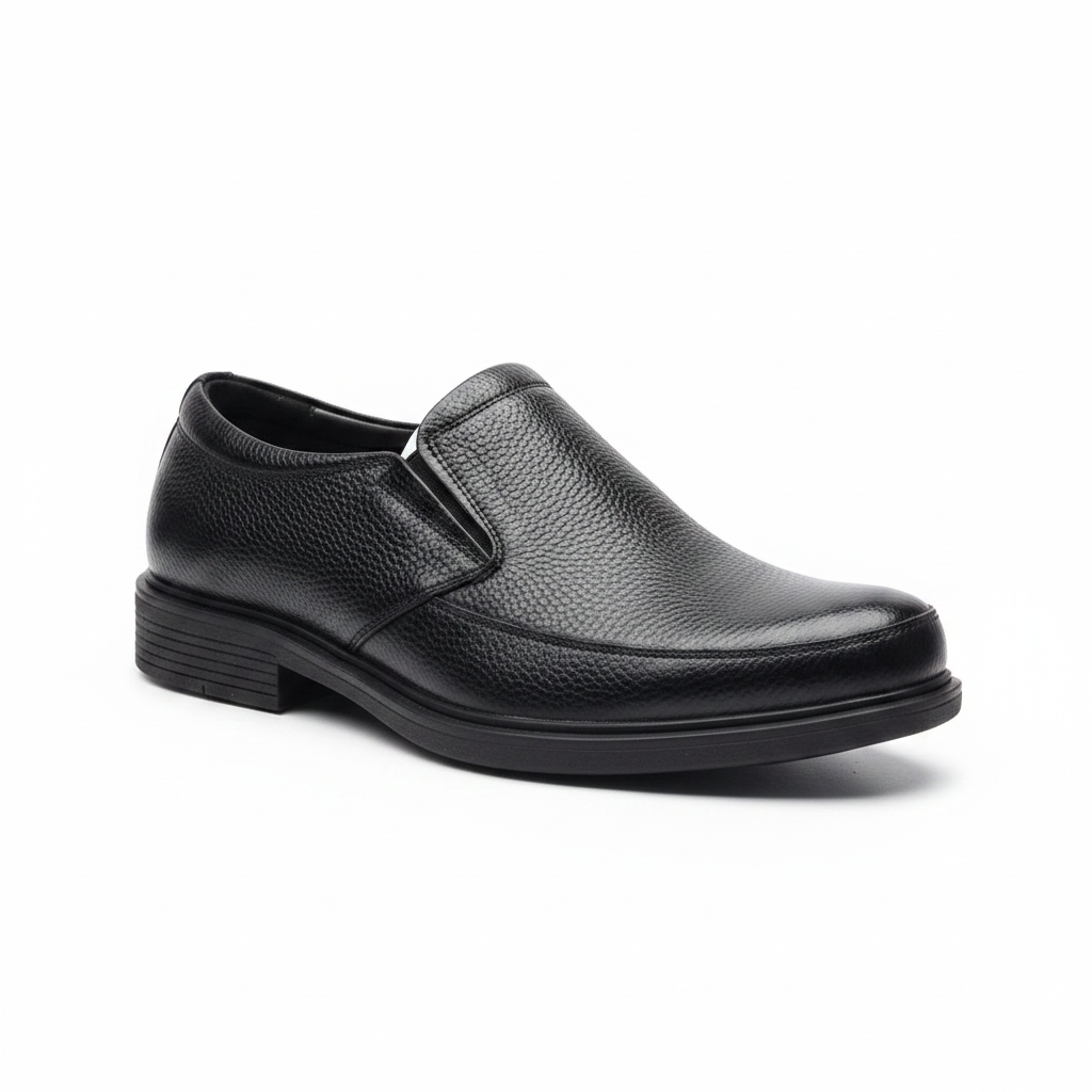 Men's Black Pebbled Leather Slip-On Loafer