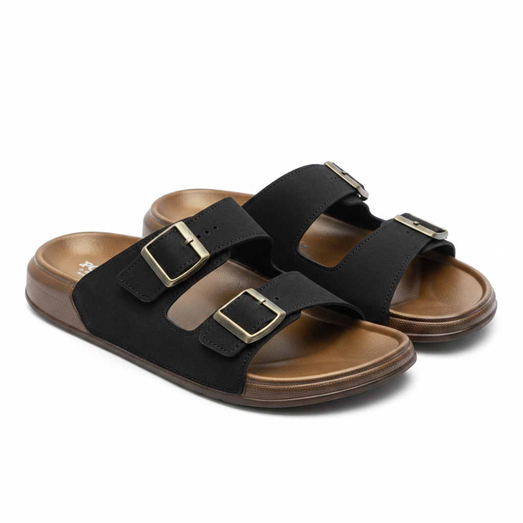 Polex Men's Double Strap Slide Sandals