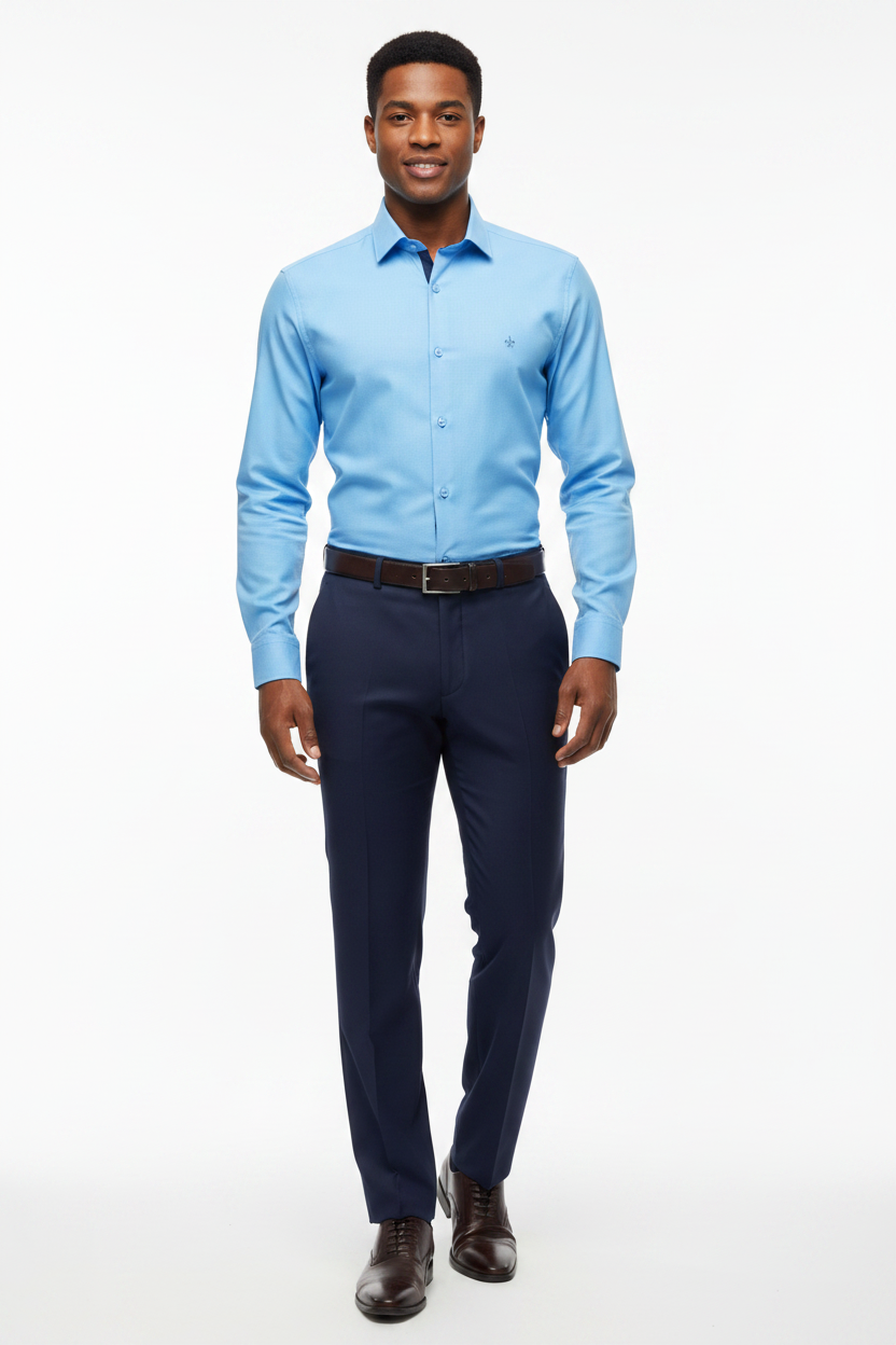 Men's Sky Blue Formal Dress Shirt – Cavanna Fashion Wear