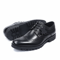 Black Leather Wingtip Brogue Shoes
