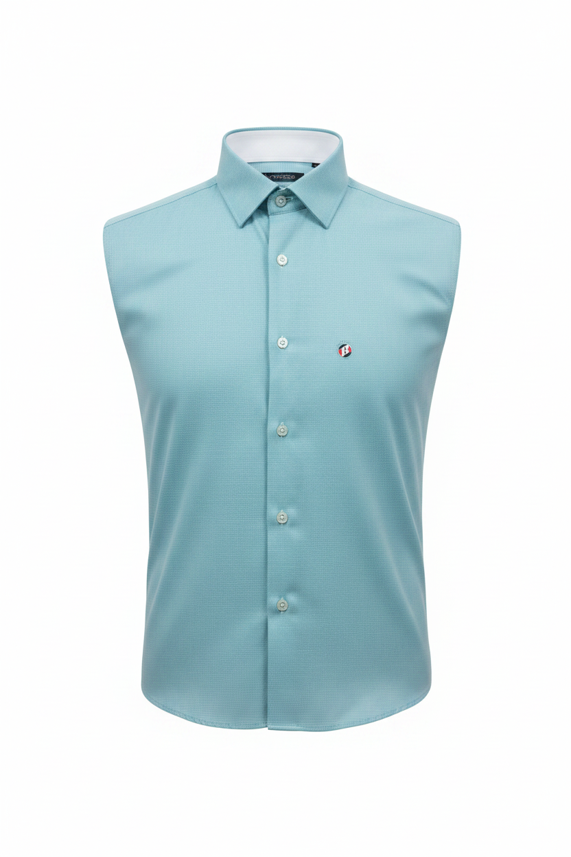 Men's Teal Ice Blue Oxford Formal Dress Shirt – Brezzo