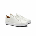 White Embossed Leather Low-Top Sneaker
