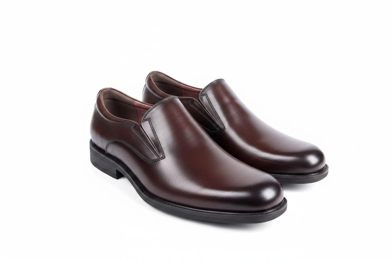 Dark Brown Leather Slip-On Loafer Dress Shoes