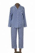 Ladies Striped Pajama Set – Blue & White