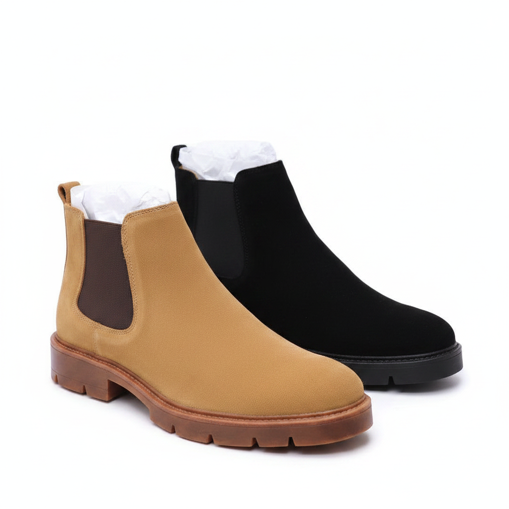 Chunky Suede Chelsea Boots