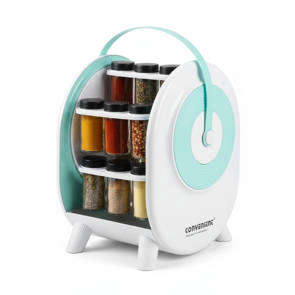 Convenient 18 Jar Rotating Spice Rack